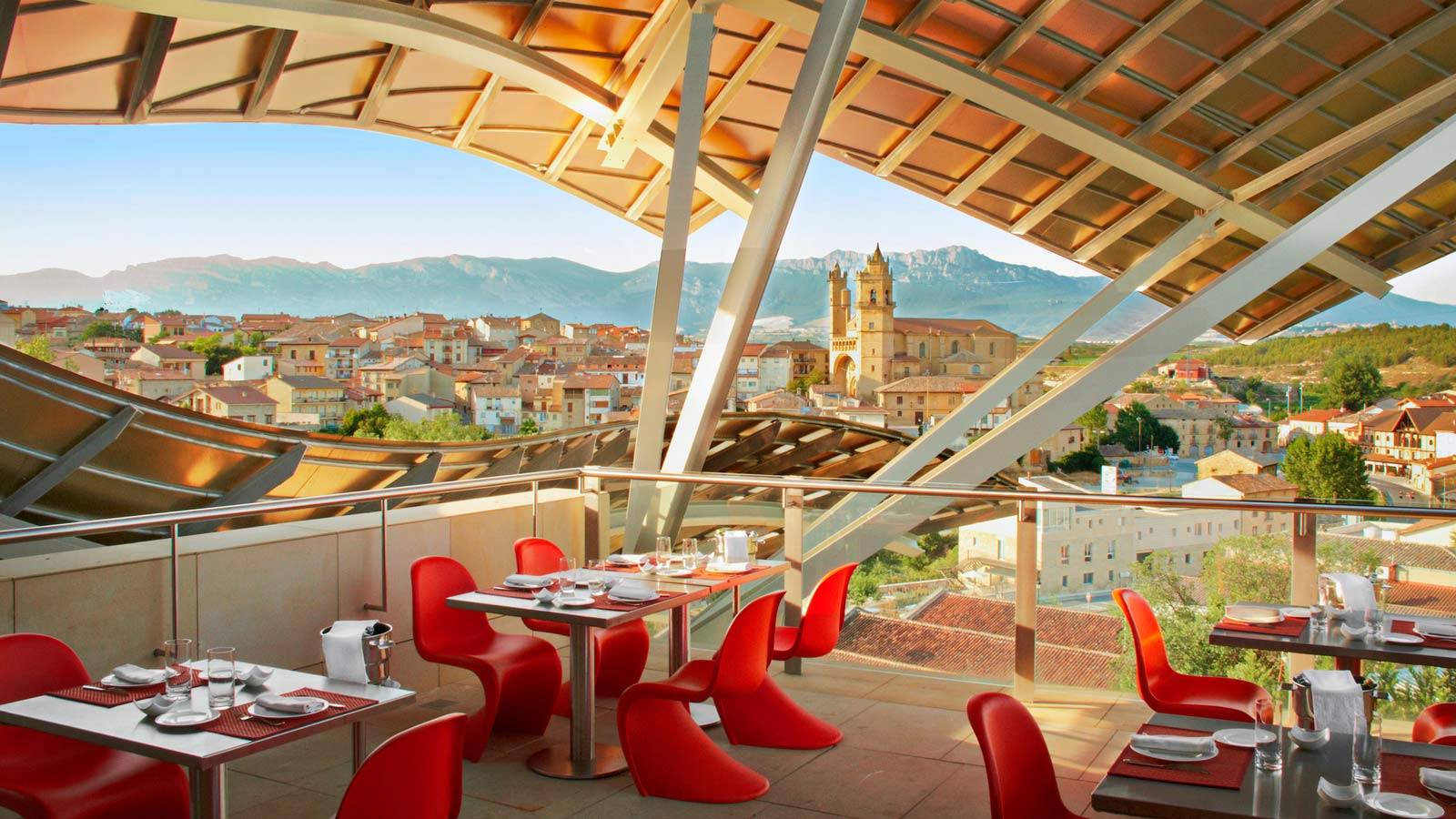 Views over the vineyards from Hotel Marques de Riscal